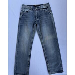 True Luck men's straight leg jeans in a blue wash, size 30x30